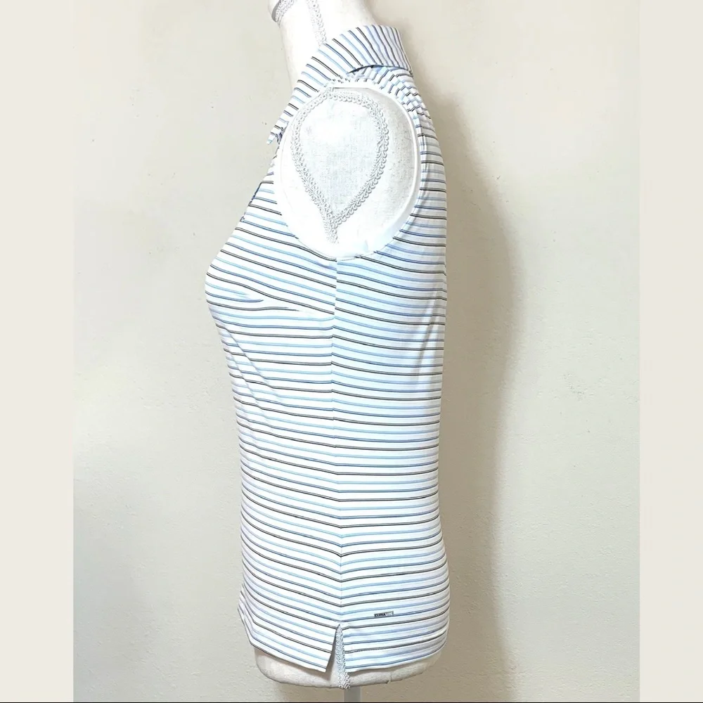 NEW Size XS Adidas National Asian Golf Association Sleeveless Striped Polo Shirt - Picture 4 of 11